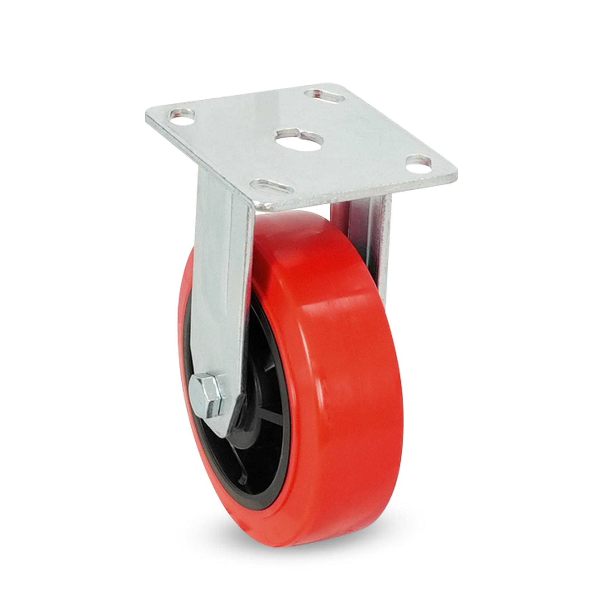 Klutch 6in. Polyurethane Rigid Caster, 700-Lb. Capacity, Red